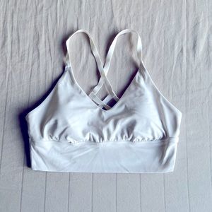 Aerie Offline Stretch Medium Support White Sports Bra